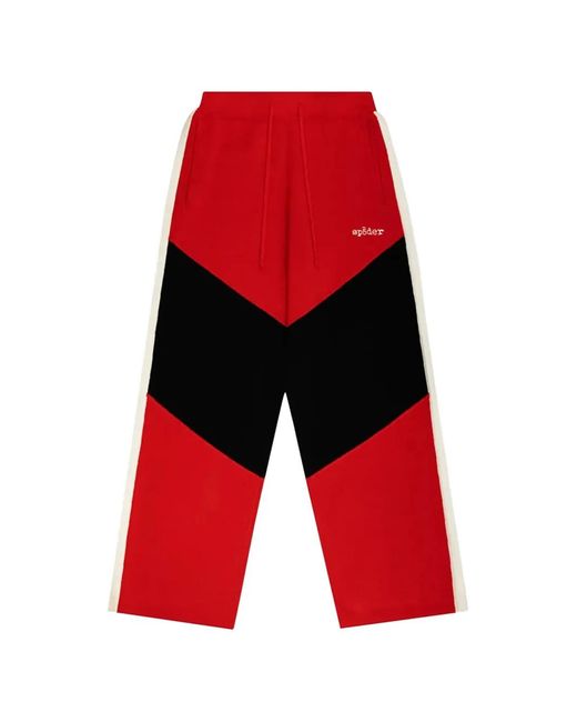 Sp5der Red Drawstring Track Pants for men