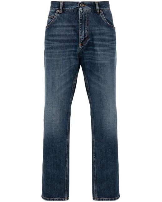 Dolce & Gabbana Straight-Leg-Jeans mit Logo in Blue für Herren