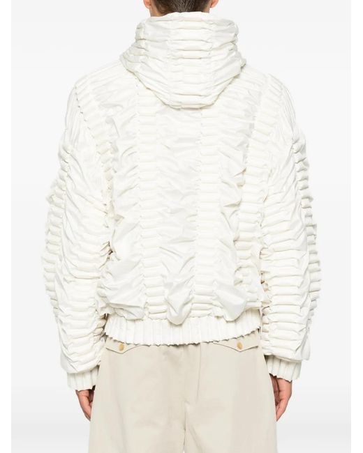 RAXXY White Ruched Hooded Jacket