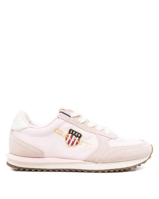 Gant Pink Logo-Embroidered Sneakers