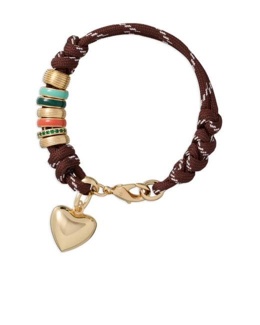 Roxanne Assoulin White Heart-Charm Braided Bracelet