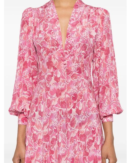 Robe longue Emory à imprimé abstrait Rixo en coloris Pink