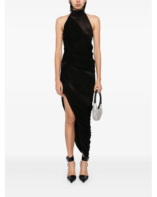 Magda Butrym Black Asymmetric Halter Dress