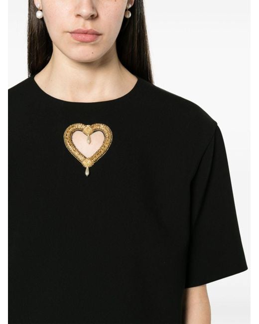 Moschino Black Round-neck T-shirt Minidress