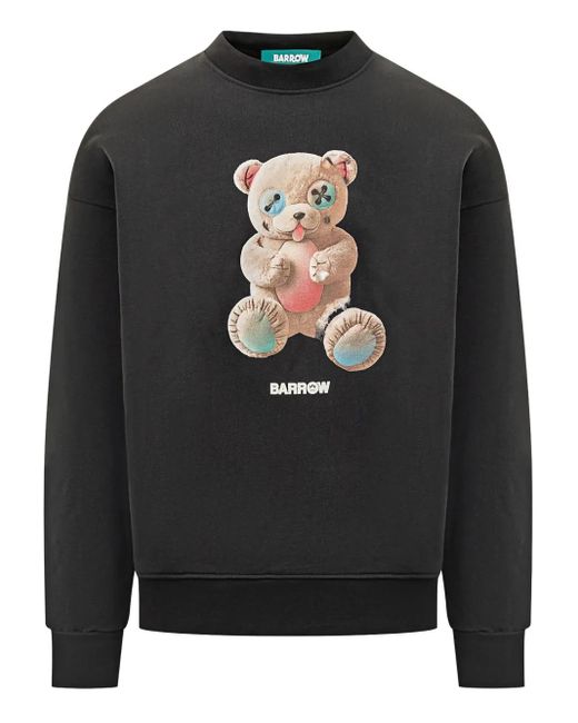 Barrow Black Teddy-Print Sweatshirt