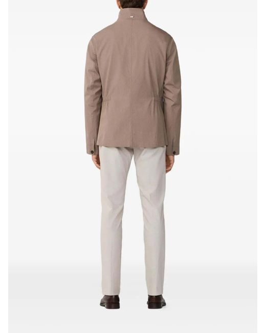 Hackett Brown Long-Sleeve Buttoned Blazer for men