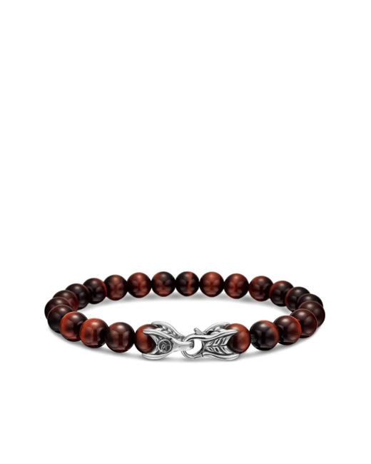 David Yurman White Spiritual Beads Red Tiger Eye Bracelet for men