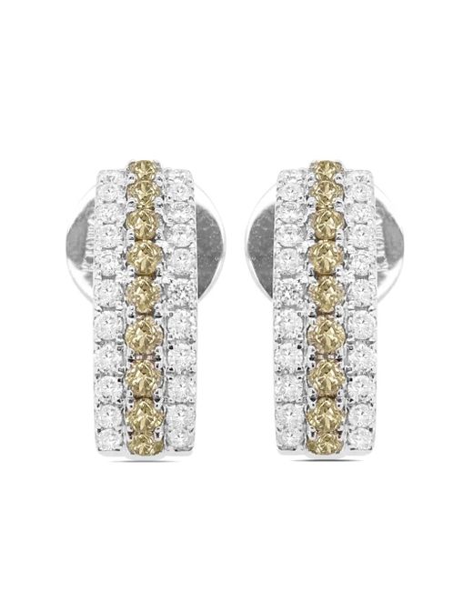 HYT Jewelry White 18Kt Diamond Half-Hoop Earrings