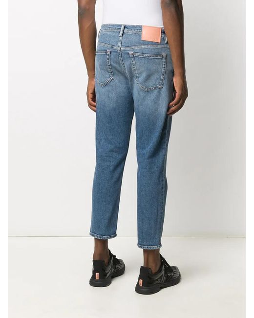 Acne Cropped Jeans in het Blue voor heren