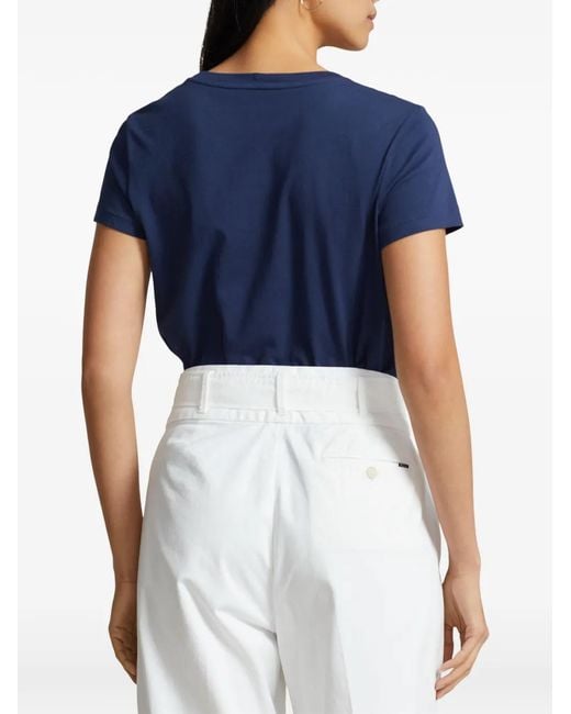 Polo Ralph Lauren Blue T-Shirt À Col V