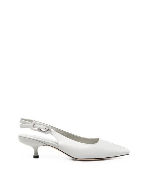 SERGIO MORETTI FIRENZE White Pointed-Toe Slingback Pumps