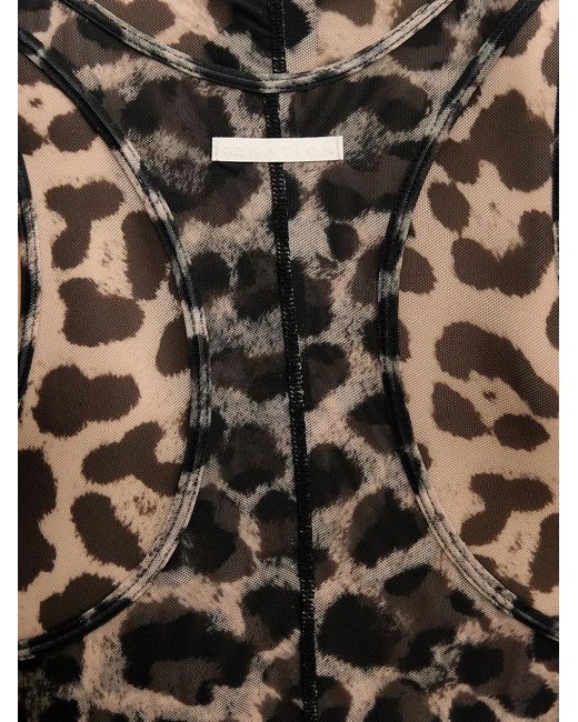 Abito Corto Smanicato Discovery Leopardato di P.E Nation in Black