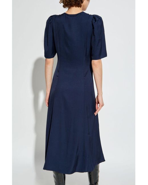 Grienne Wrap Midi Dress Dusty Blue