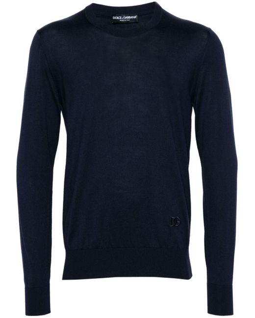 Dolce & Gabbana Blue Logo Embroidery Shirt for men