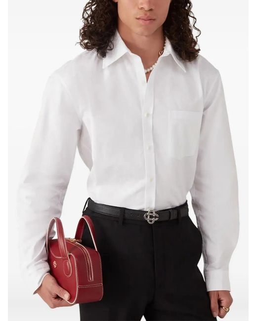 Camicia A Maniche Lunghe Con Tasca di Casablanca in White da Uomo
