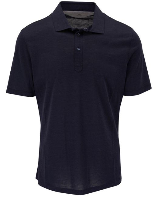 Brunello Cucinelli Blue Silk-blend Polo Shirt for men