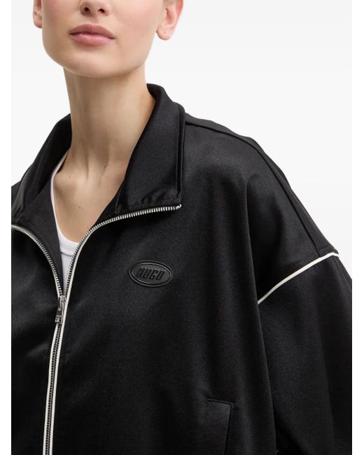 Giacca Crop Con Logo di HUGO in Black