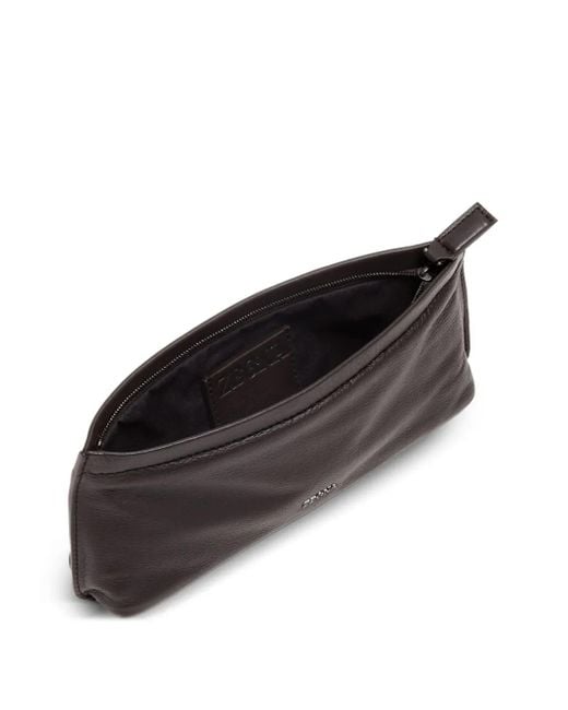 メンズ Zegna レザー クラッチバッグ White
