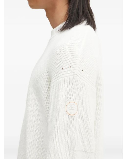Napapijri White Logo Crew-Neck Sweater for men