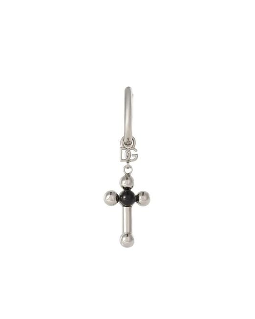 Dolce & Gabbana White Creole Single Earring for men
