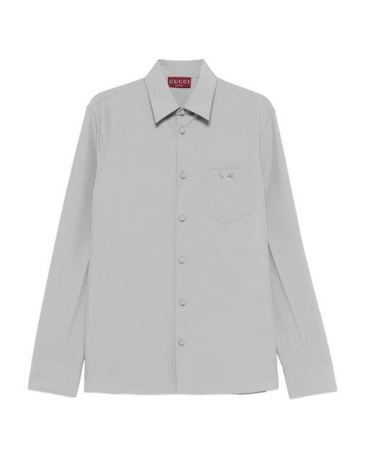 Gucci Gray Button-Down Shirt for men