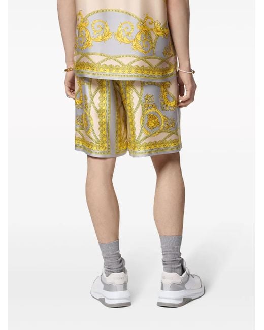 メンズ Versace La Coupe Des Dieux シルクショートパンツ Yellow