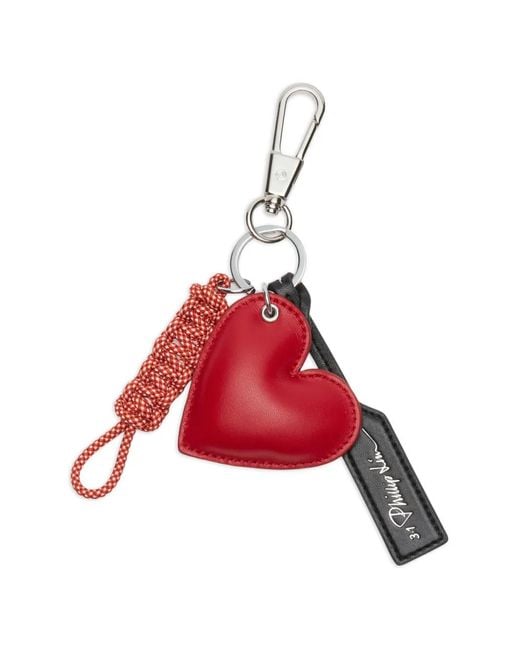 3.1 Phillip Lim Red Porte-Clés À Breloque Cœur