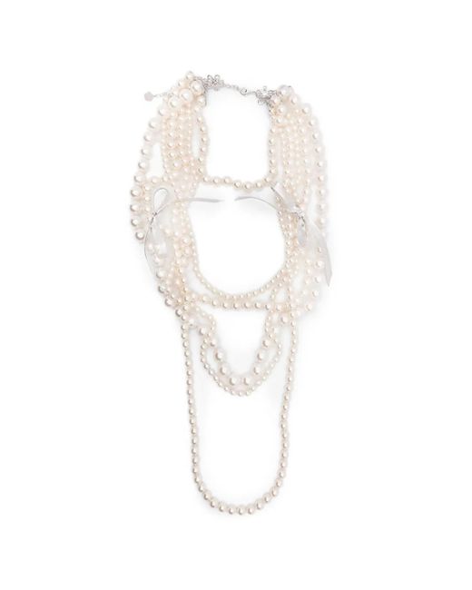 YVMIN White Ribbon-Detailed Necklace