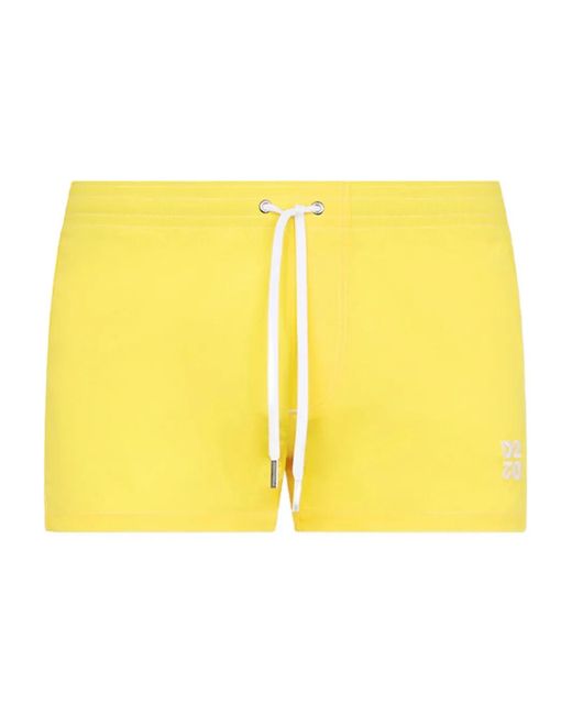 DSquared² Yellow Upside Down Midi Swim Boxers for men