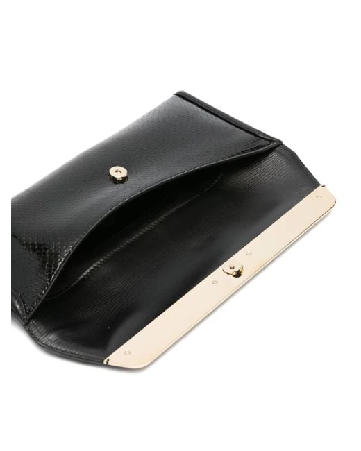 DSquared² Black Metallic-Trim Leather Clutch Bag
