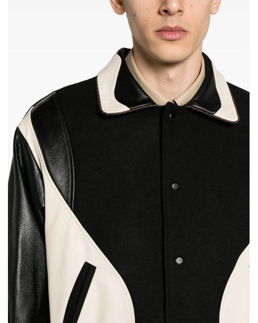 ANDERSSON BELL Black Robyn Panelled Bomber Jacket for men