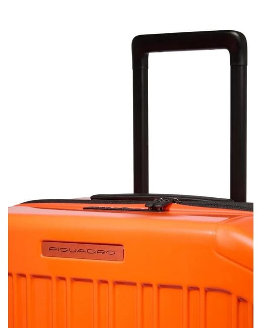 Piquadro Orange Expandable Four-Wheel Suitcase