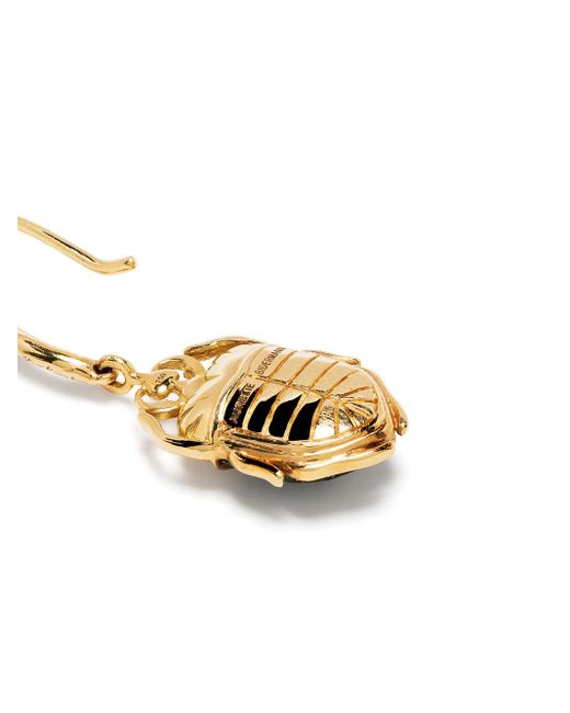 Aurelie Bidermann Metallic 18Kt Scarab Tsavorite And Diamond Earrings