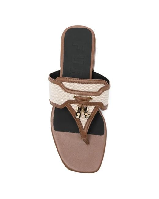 Furla White Square-Toe Sandals