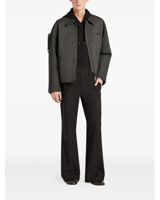 Courreges Black Textured Zip-Up Jacket for men