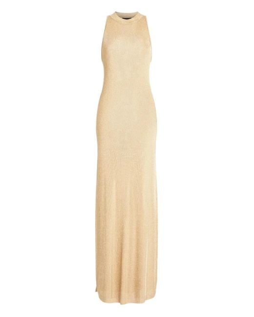 SER.O.YA Natural Metallic-Knit Maxi Dress