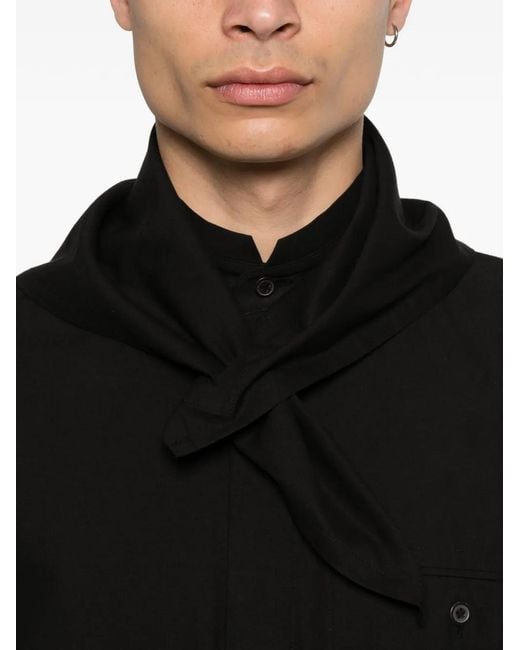 Homme Plissé Issey Miyake Black Chest-Pocket Shirt for men