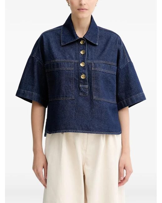 Sessun Blue Denim Top