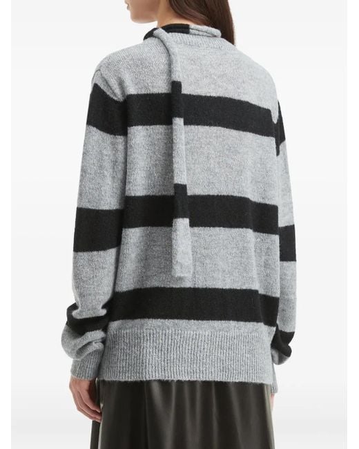 Cardigan A Righe di B+ AB in Gray