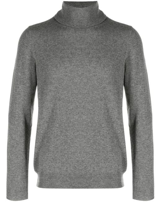 Zanone Gray Mélange-Effect Roll-Neck Jumper for men