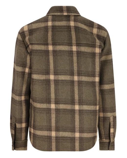 Fay Green Check-Pattern Shirt for men