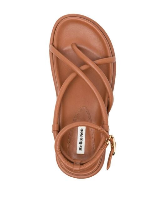 Reike Nen Brown Gaji Leather Platform Sandals