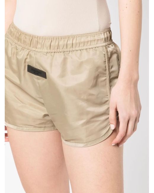 Fear Of God Natural Logo-Patch Track Shorts