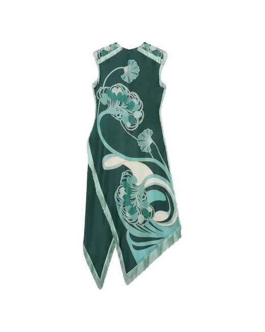 LaDoubleJ Green Fringed Floral Dress
