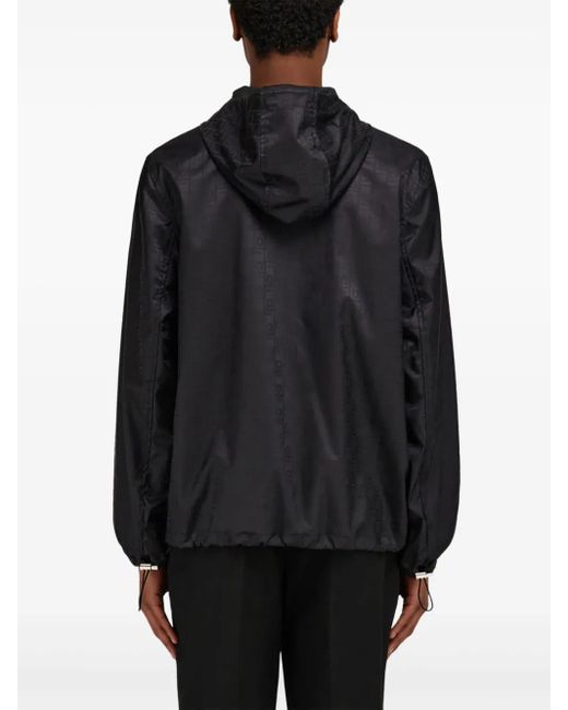 Ferragamo Black Windbreaker With Monogram for men