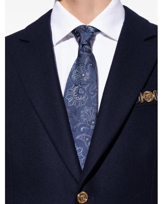 Etro Blue Paisley-Motif Tie for men