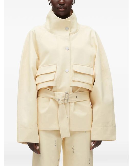 3.1 Phillip Lim White Belted Front-Pockets Jacket