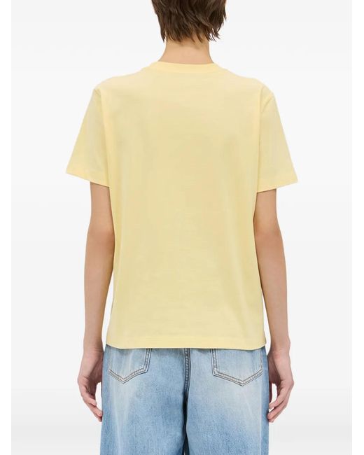 MSGM Natural Logo-Print T-Shirt