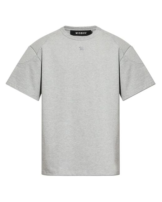 T-Shirt En Coton À Logo Brodé M I S B H V pour homme en coloris Gray