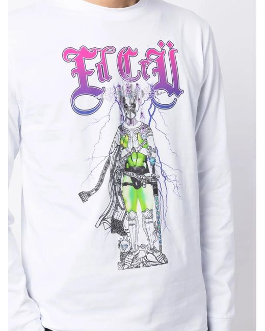 T-Shirt En Coton À Imprimé Graphique Edward Crutchley pour homme en coloris White